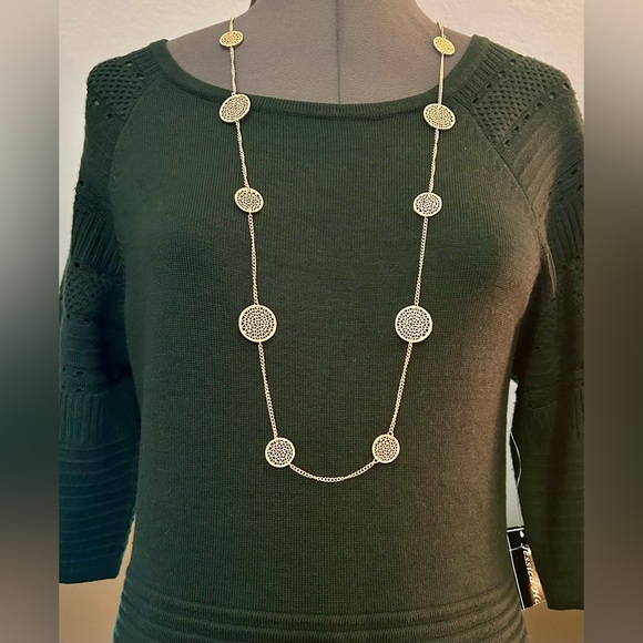 NWT Jessica Howard Women's Sweater Dress in Hunter Green.  Size Large - Picture 5 of 13